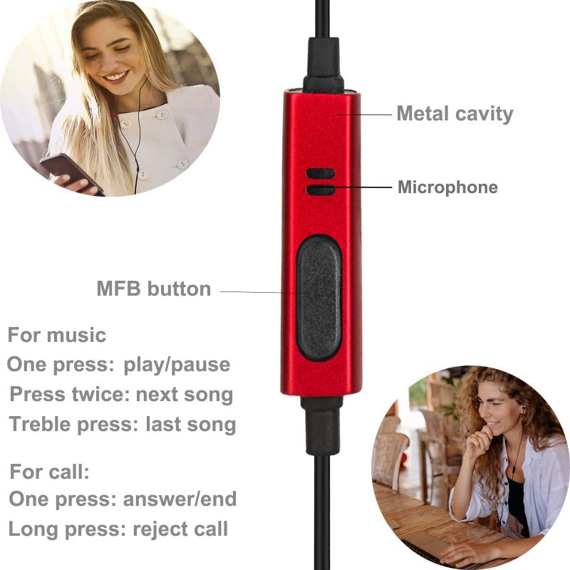 Fone de ouvido intra-auricular com fio ZXQ A5 com microfone